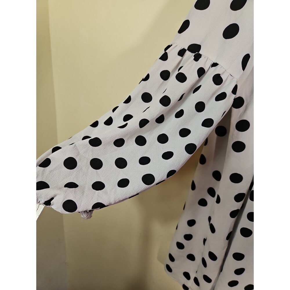 Cocomo Women Plus Size 2x Polka Dot Classy Black White Long Sleeve Dress Knee L - Picture 7 of 11